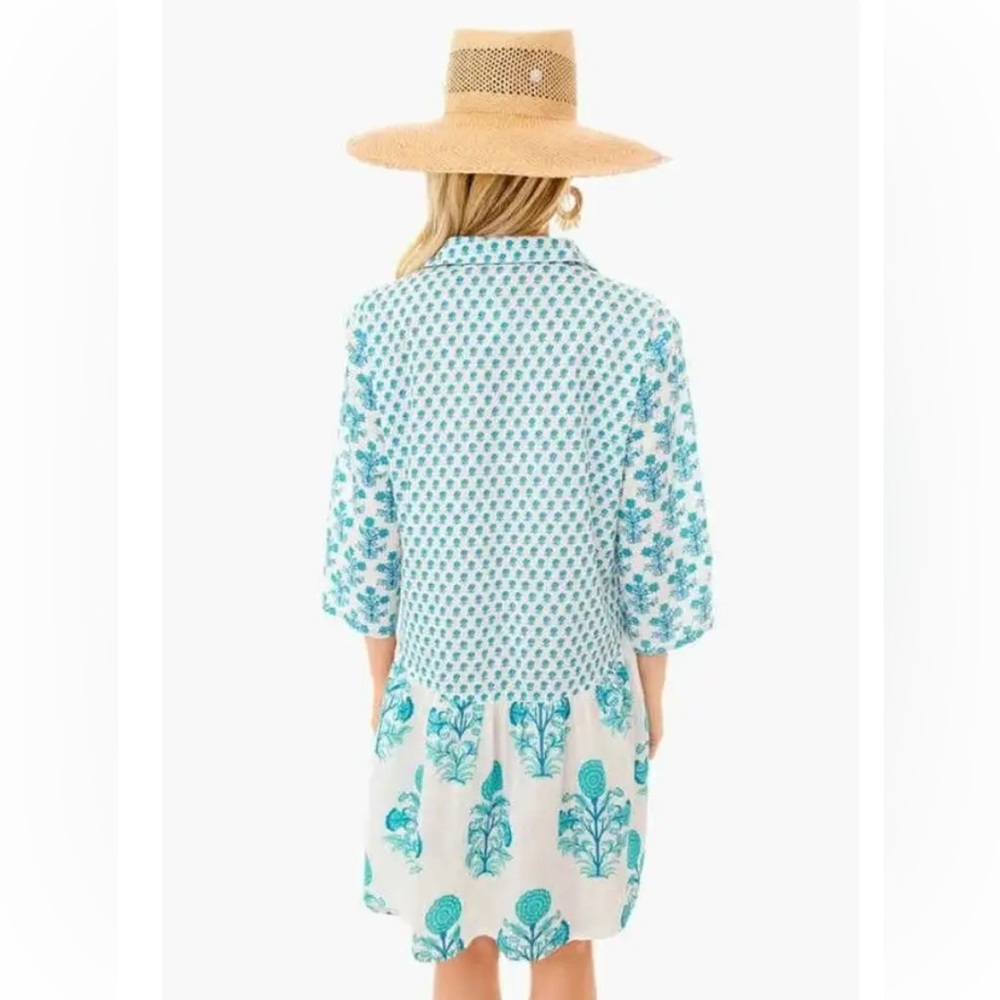 Tuckernuck RO’s GARDEN Size XS Turquoise Deauville Short Dress - Picture 4 of 9